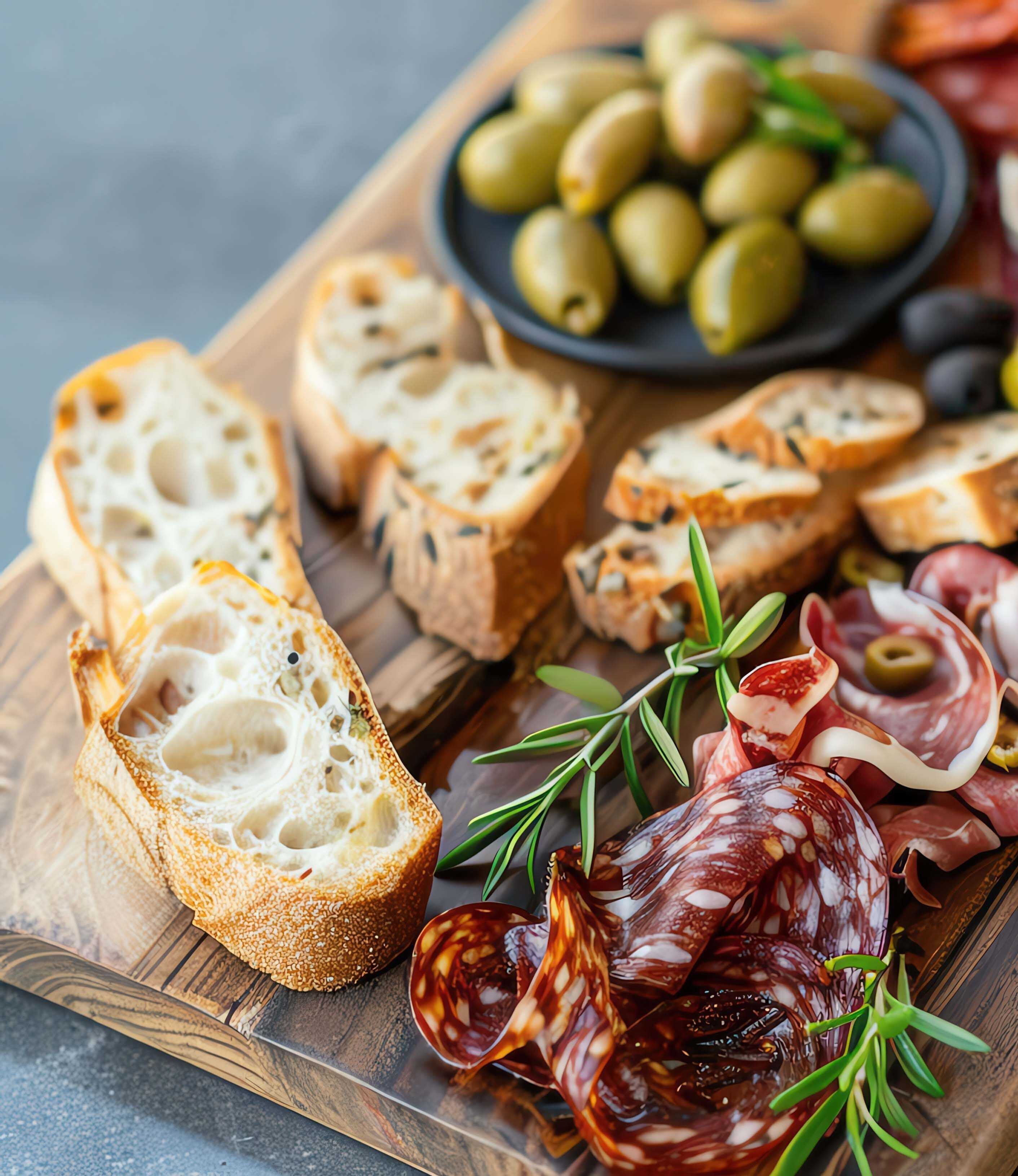 Charcuterie board and glass of wine